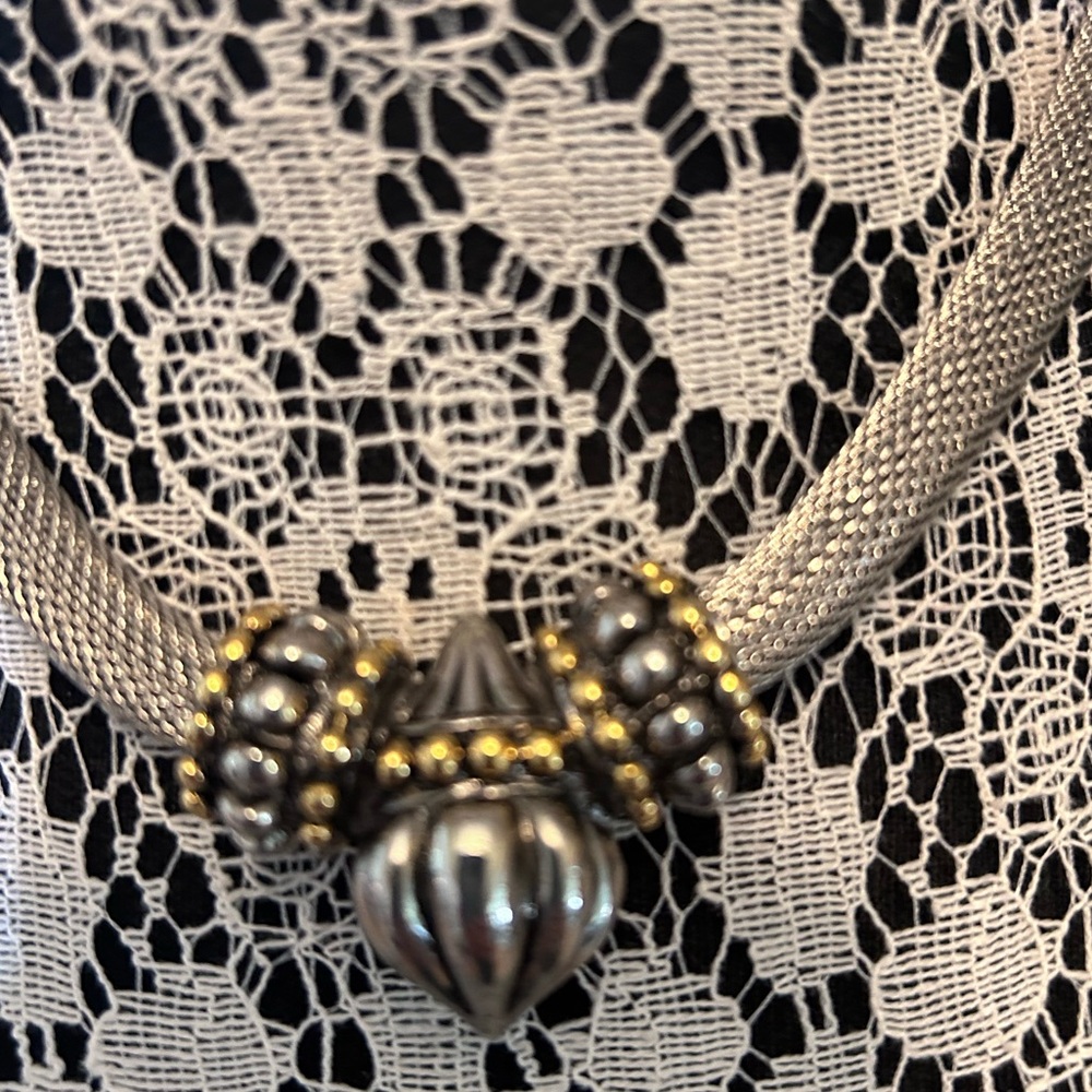 Two tone mesh necklace and bracelet